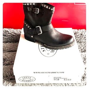 Steve Madden Keller Black Leather Boots